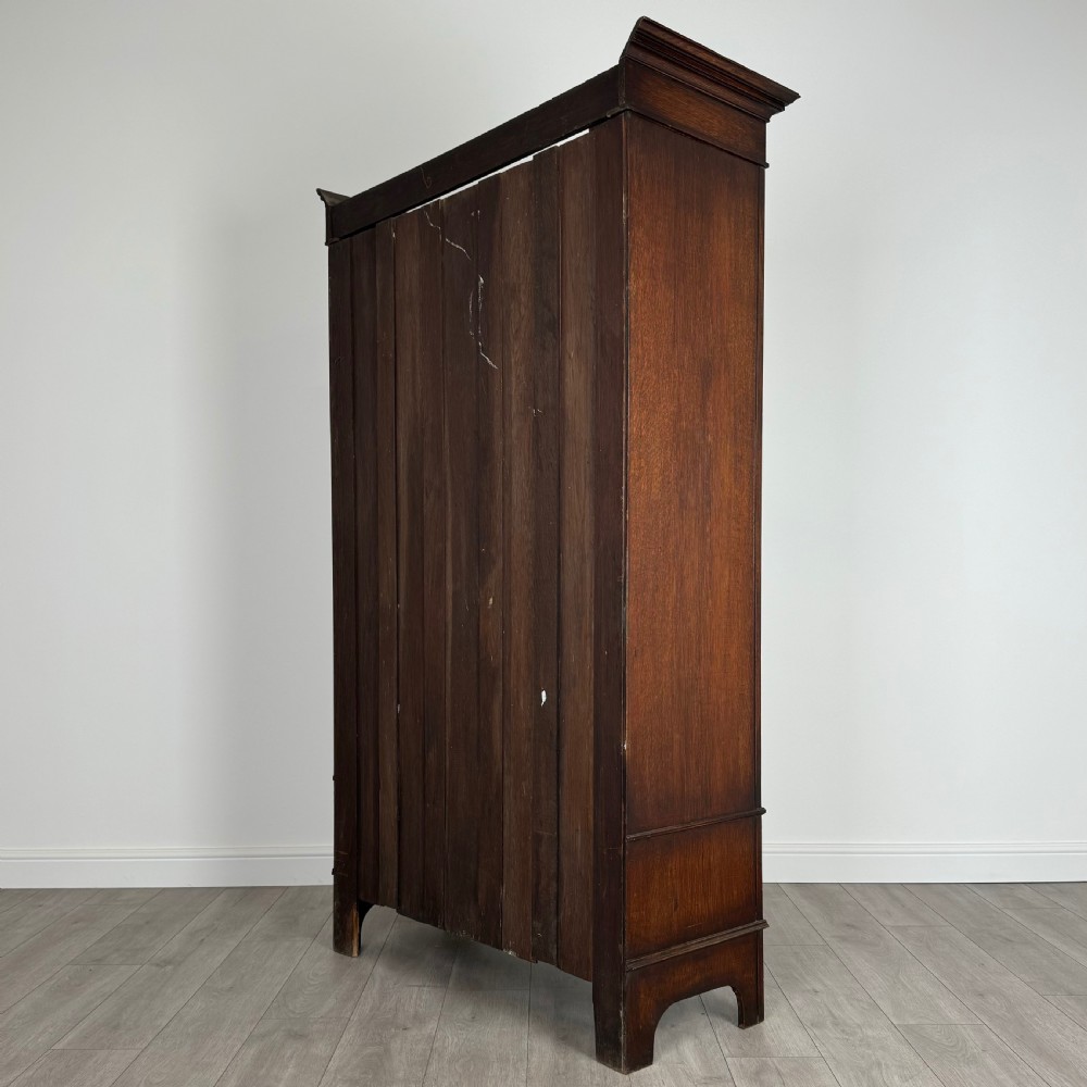 Antique 20th Century Jacobean Style Wardrobe In Oak View VII