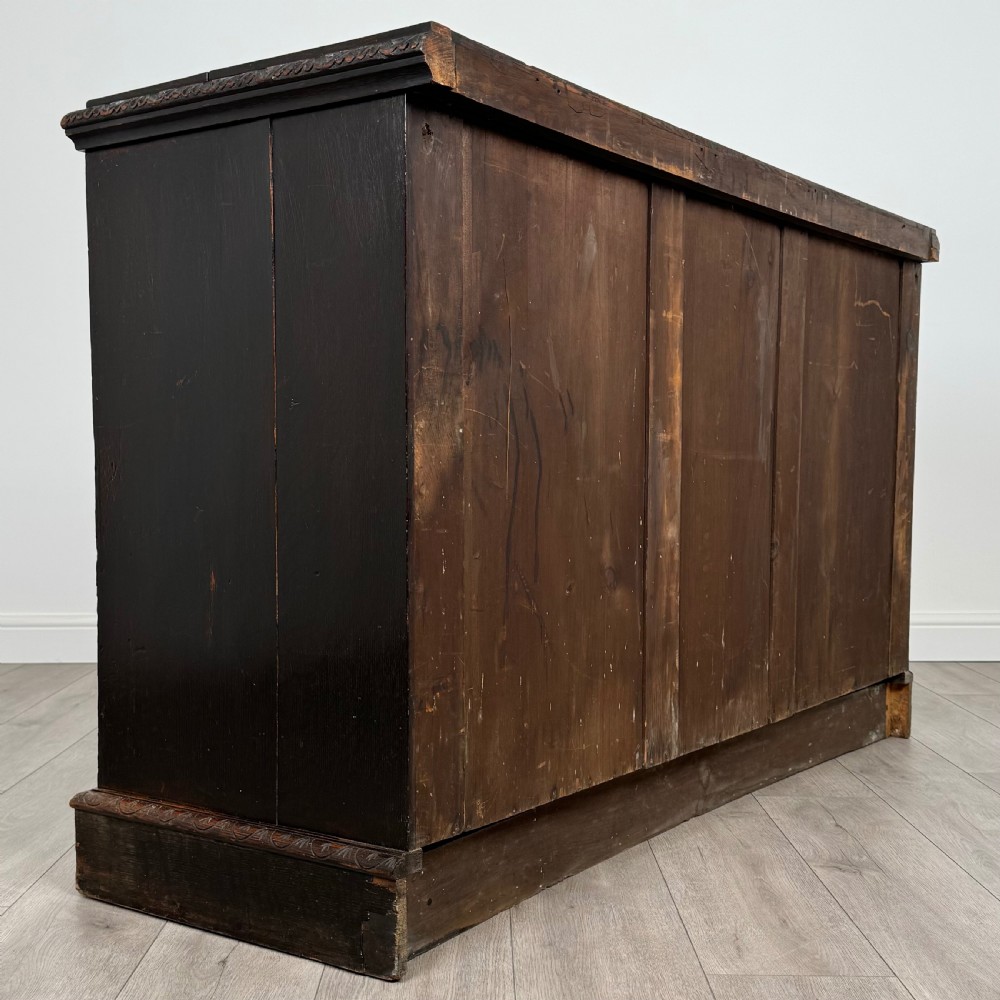 Antique 19th Century Heavily Carved Sideboard In Oak  View III