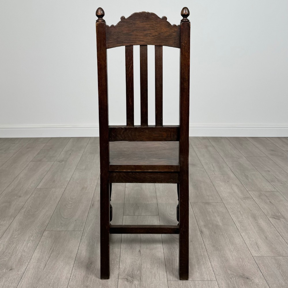 Antique 19th Century Pair Of Carved Bedroom Chairs In Oak  View IV