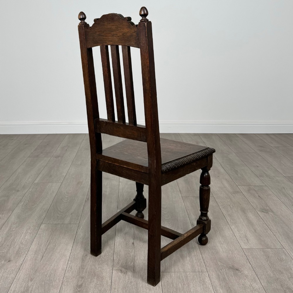 Antique 19th Century Pair Of Carved Bedroom Chairs In Oak  View V