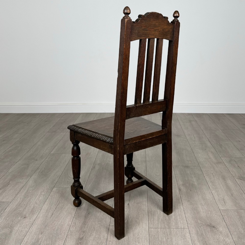 Antique 19th Century Pair Of Carved Bedroom Chairs In Oak  View VI