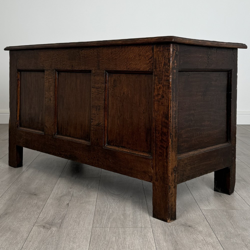 Antique 18th Century Fine Quality Coffer / Blanket Box In Oak  View II