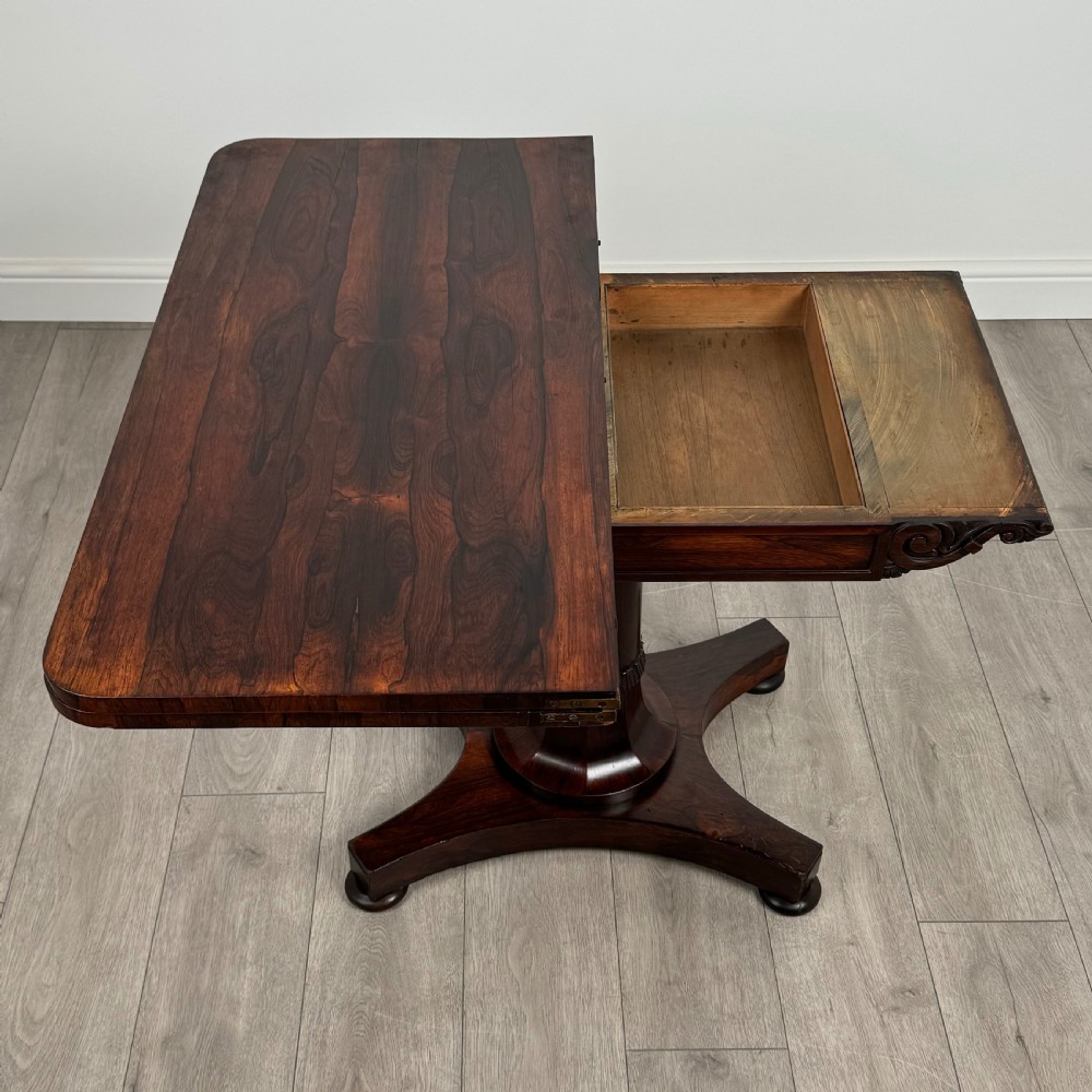 Antique 19th Century Card Table Of Good Quality In Rosewood  View X