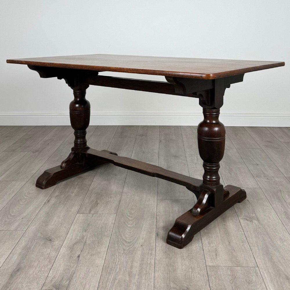 Antique 20th Century Refractory Style Dining Table In Oak