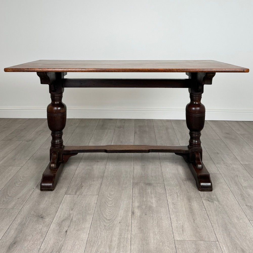 Antique 20th Century Refractory Style Dining Table In Oak View II