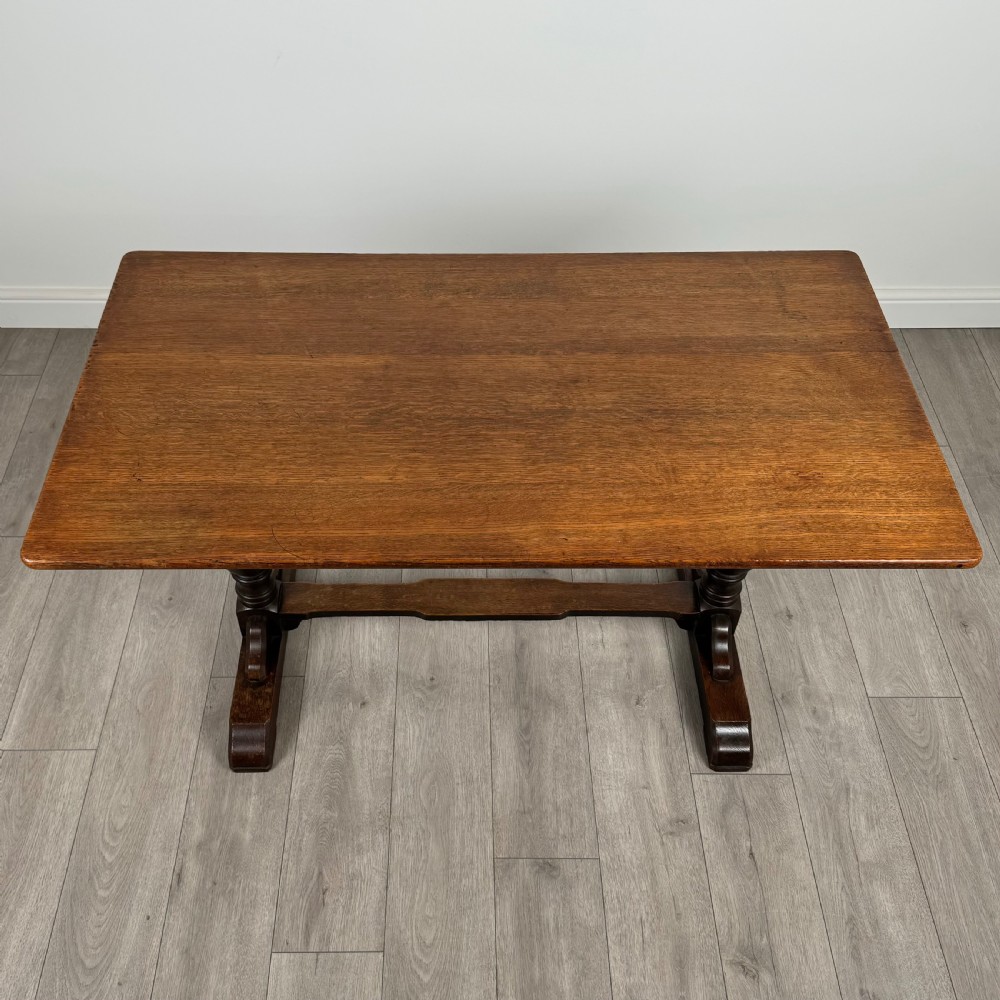 Antique 20th Century Refractory Style Dining Table In Oak View IV