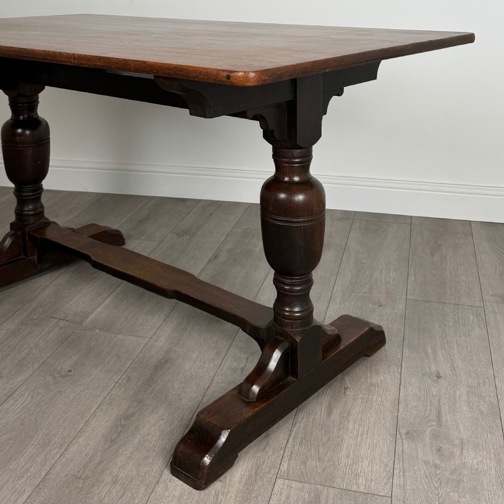 Antique 20th Century Refractory Style Dining Table In Oak View V