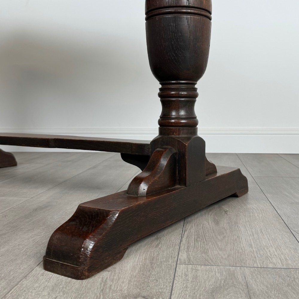 Antique 20th Century Refractory Style Dining Table In Oak View VI
