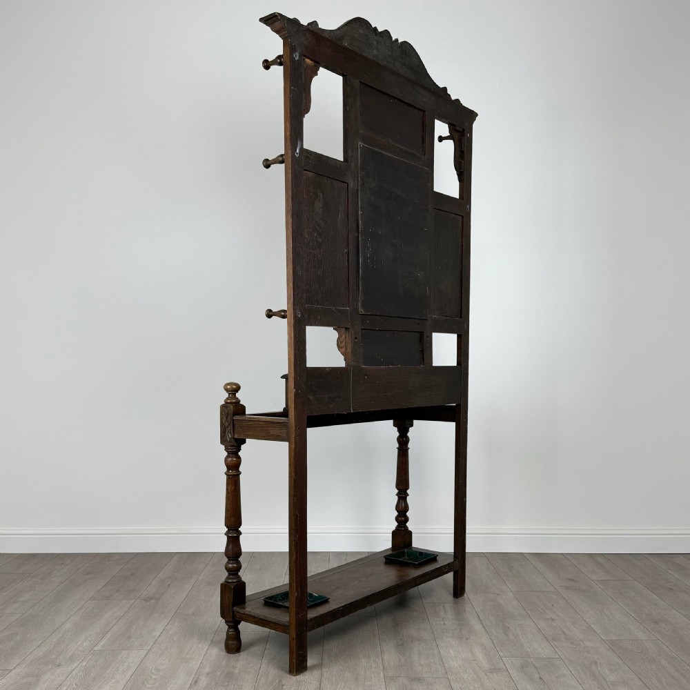 Antique 19th Century Fine Quality Carved Oak Hall Stand  View IV