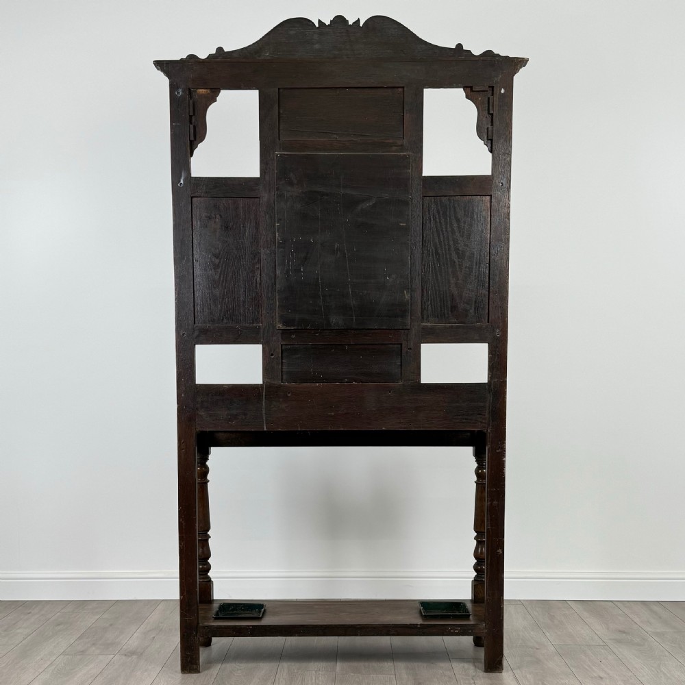 Antique 19th Century Fine Quality Carved Oak Hall Stand  View V