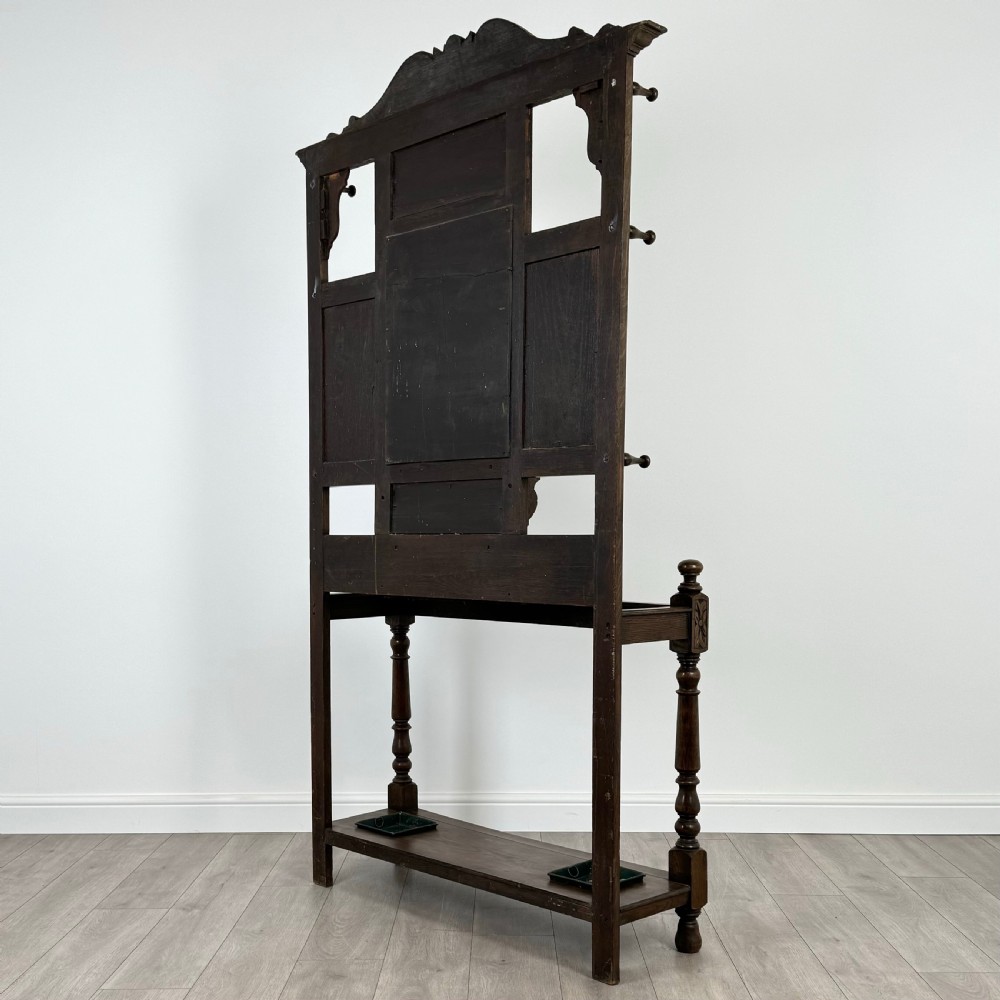 Antique 19th Century Fine Quality Carved Oak Hall Stand  View VI