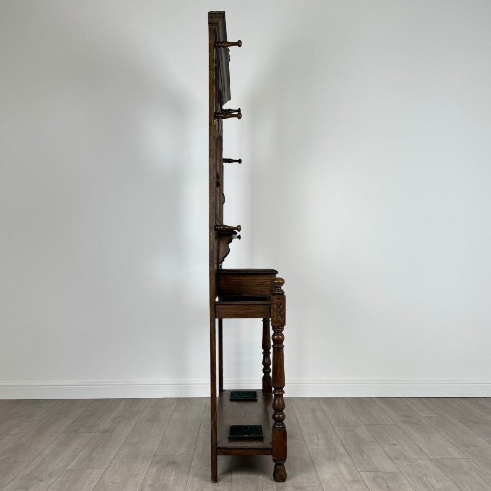 Antique 19th Century Fine Quality Carved Oak Hall Stand  View VII