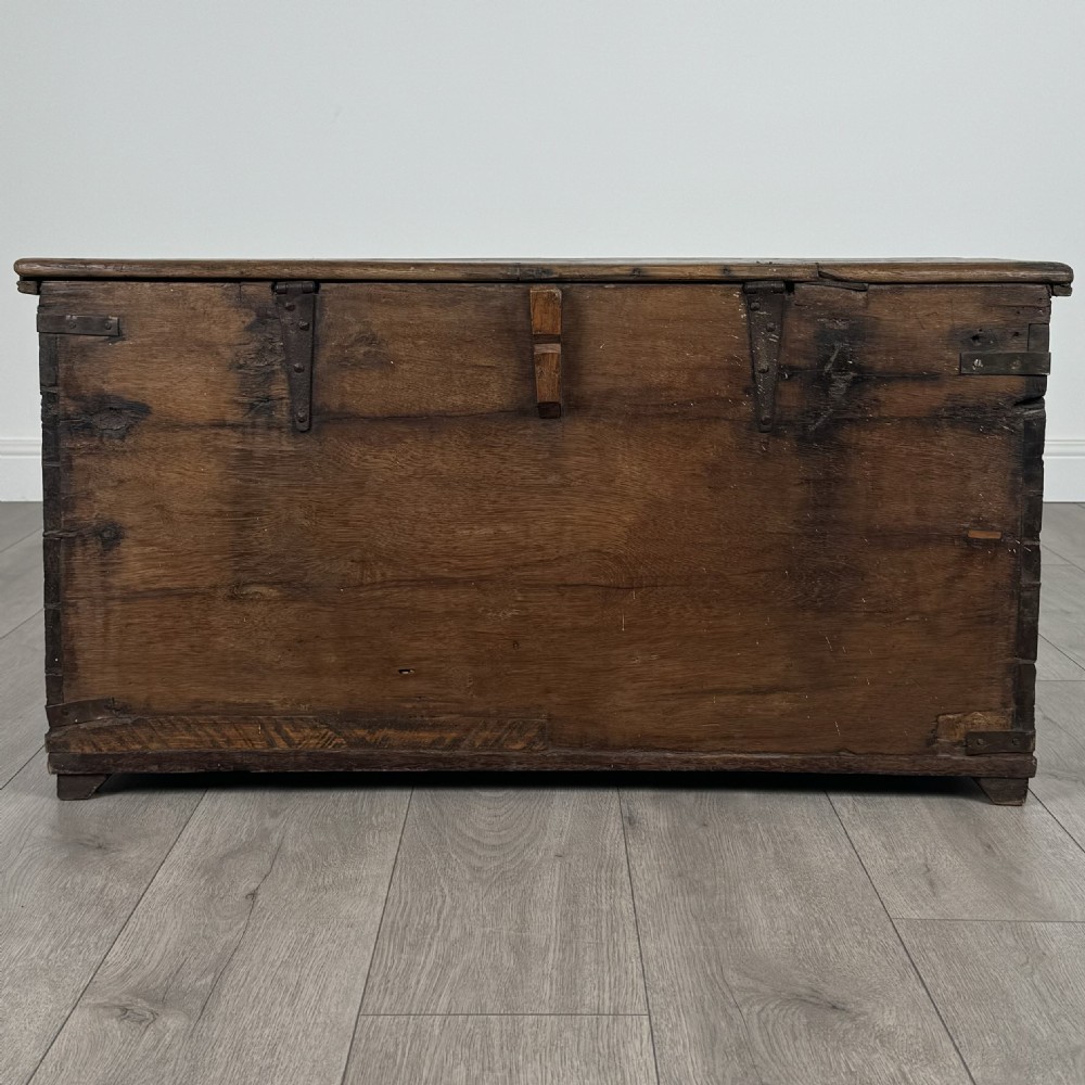  Antique 19th Century Blanket Box / Coffer In Oak  View V