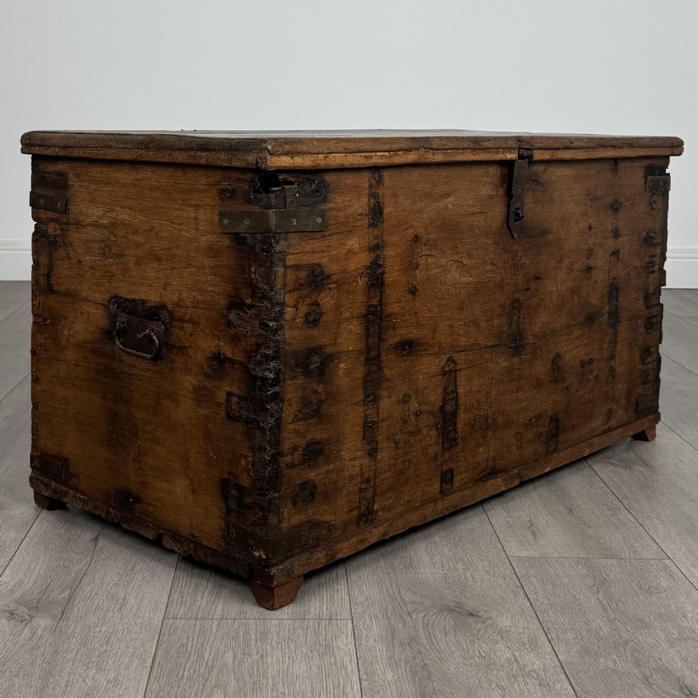  Antique 19th Century Blanket Box / Coffer In Oak  View VIII