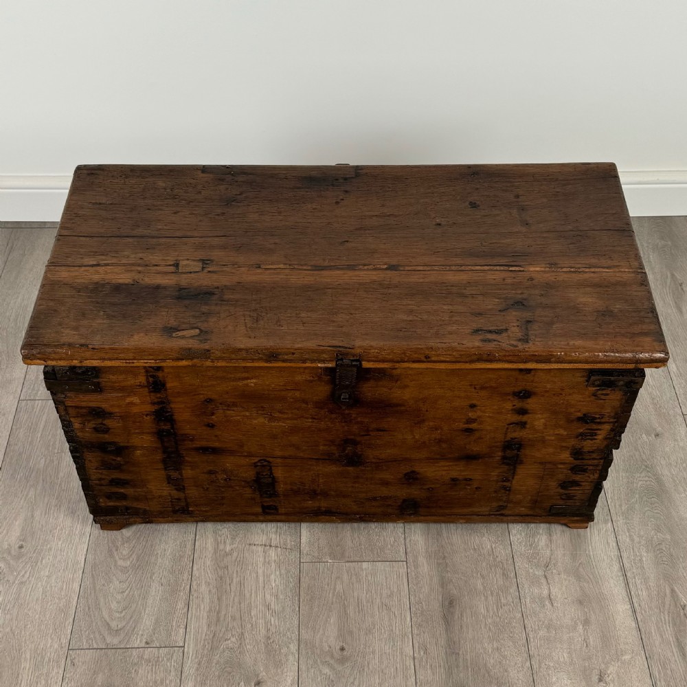  Antique 19th Century Blanket Box / Coffer In Oak  View IX