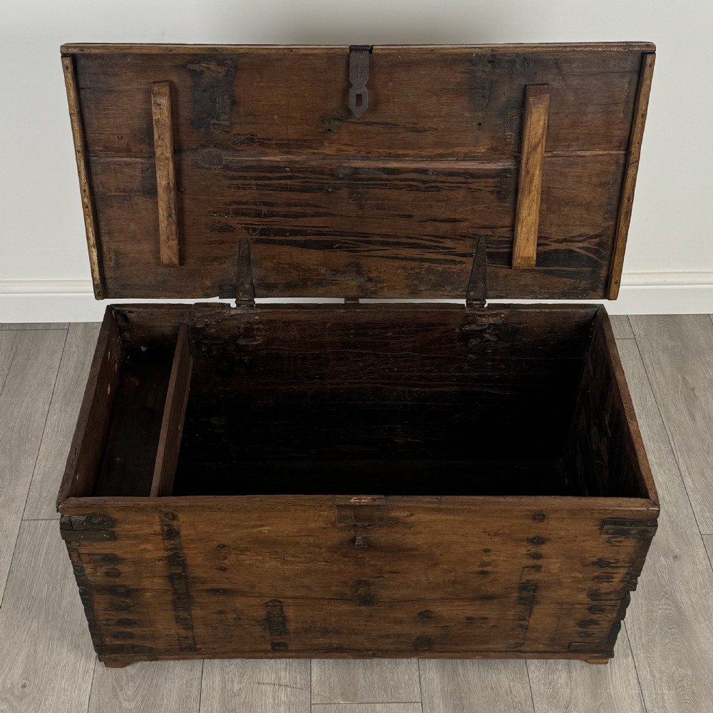  Antique 19th Century Blanket Box / Coffer In Oak  View X