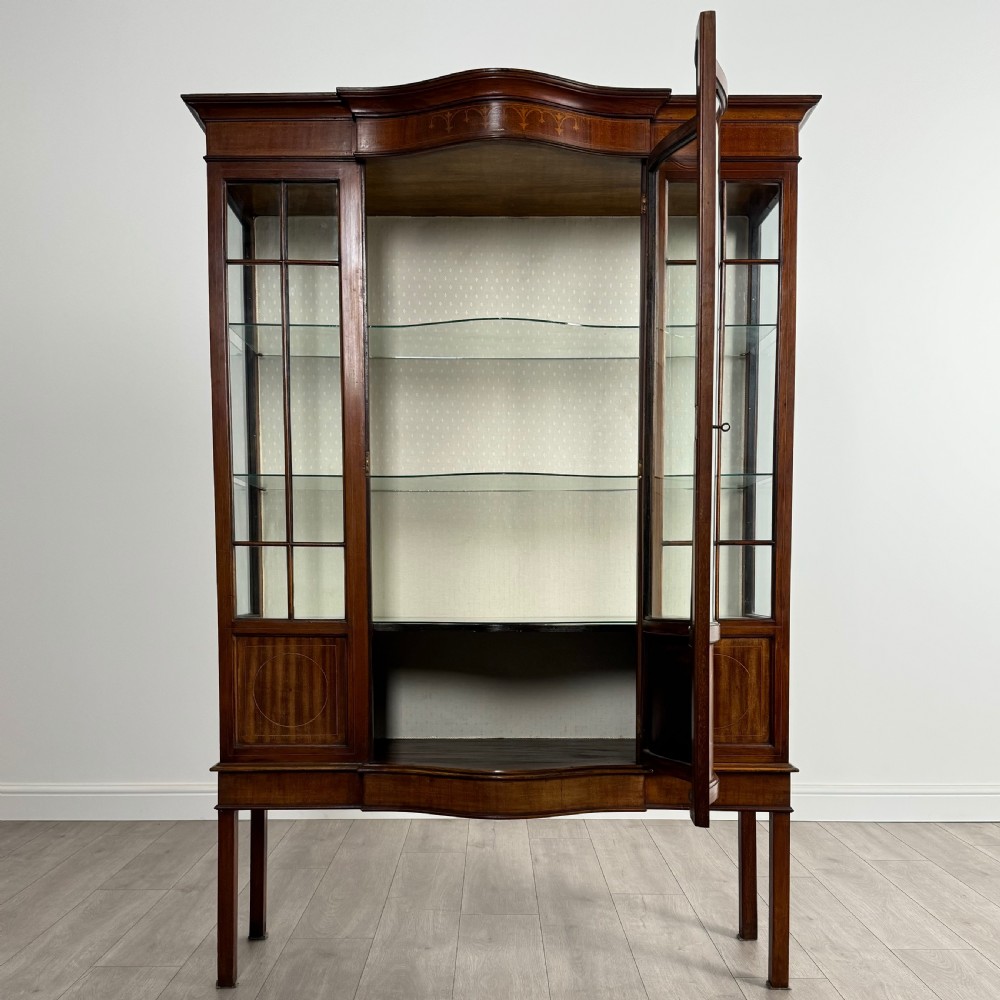  Antique 20th Century Glazed Display Cabinet In Mahogany  View II