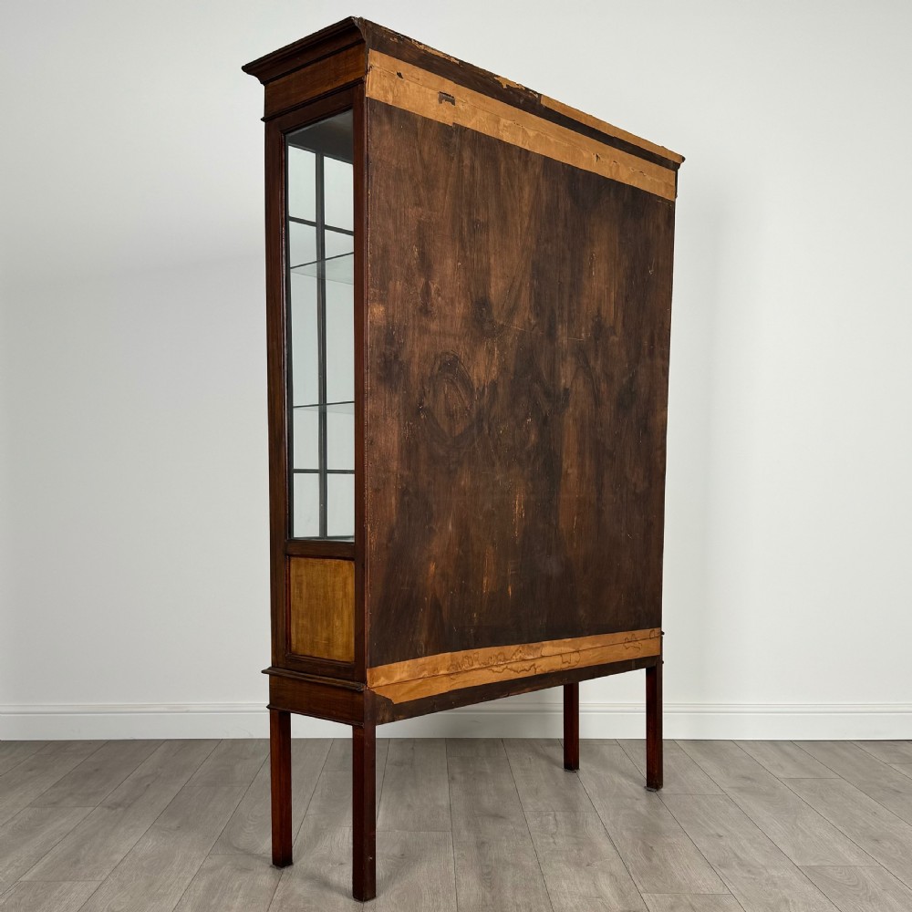  Antique 20th Century Glazed Display Cabinet In Mahogany  View V