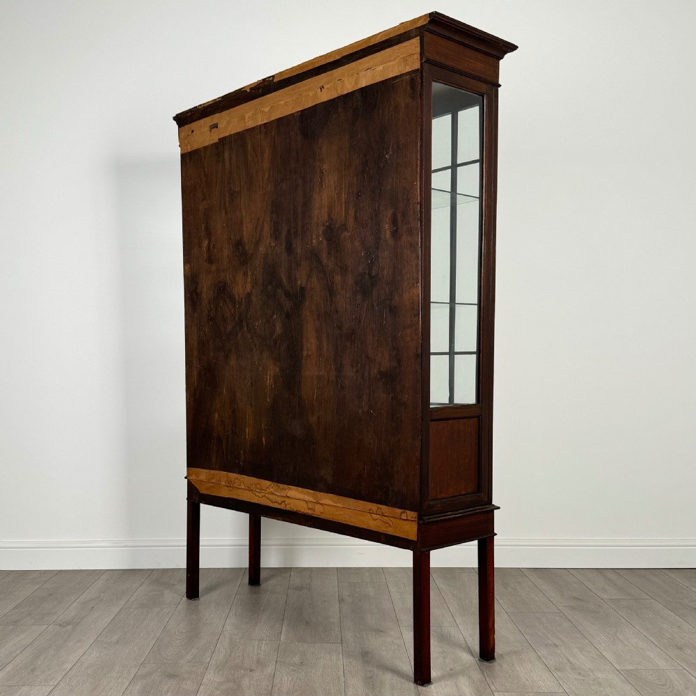 Antique 20th Century Glazed Display Cabinet In Mahogany  View VII