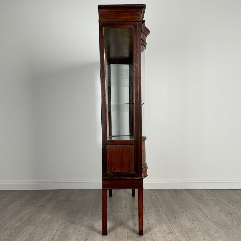  Antique 20th Century Glazed Display Cabinet In Mahogany  View VIII