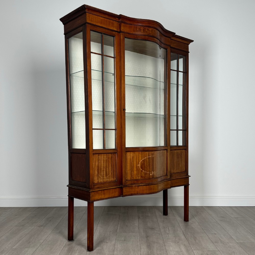  Antique 20th Century Glazed Display Cabinet In Mahogany  View IX