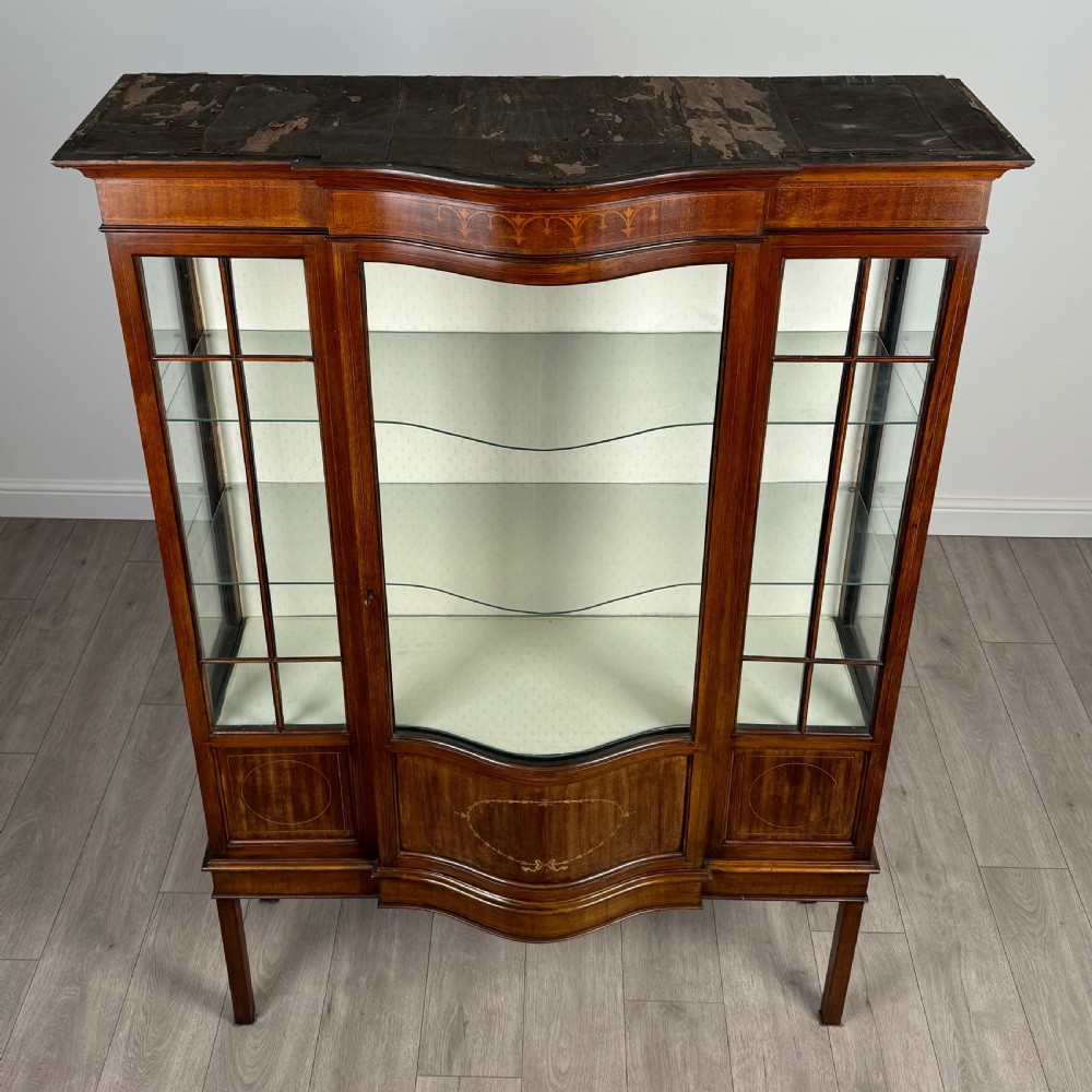  Antique 20th Century Glazed Display Cabinet In Mahogany  View X
