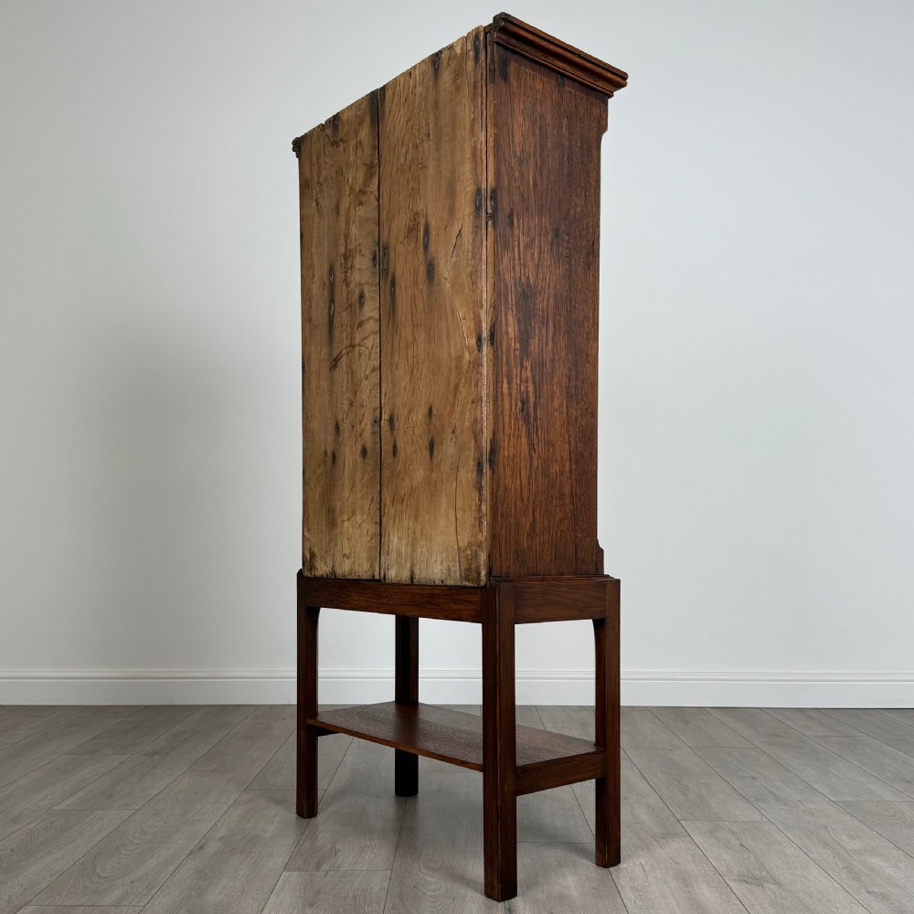 Antique 19th Century Small Oak Cupboard On Stand  View VII