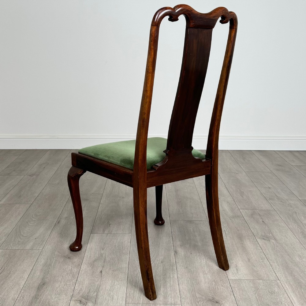 Antique 20th Century Set Of 6 Queen Anne Style Dining Chairs View VI
