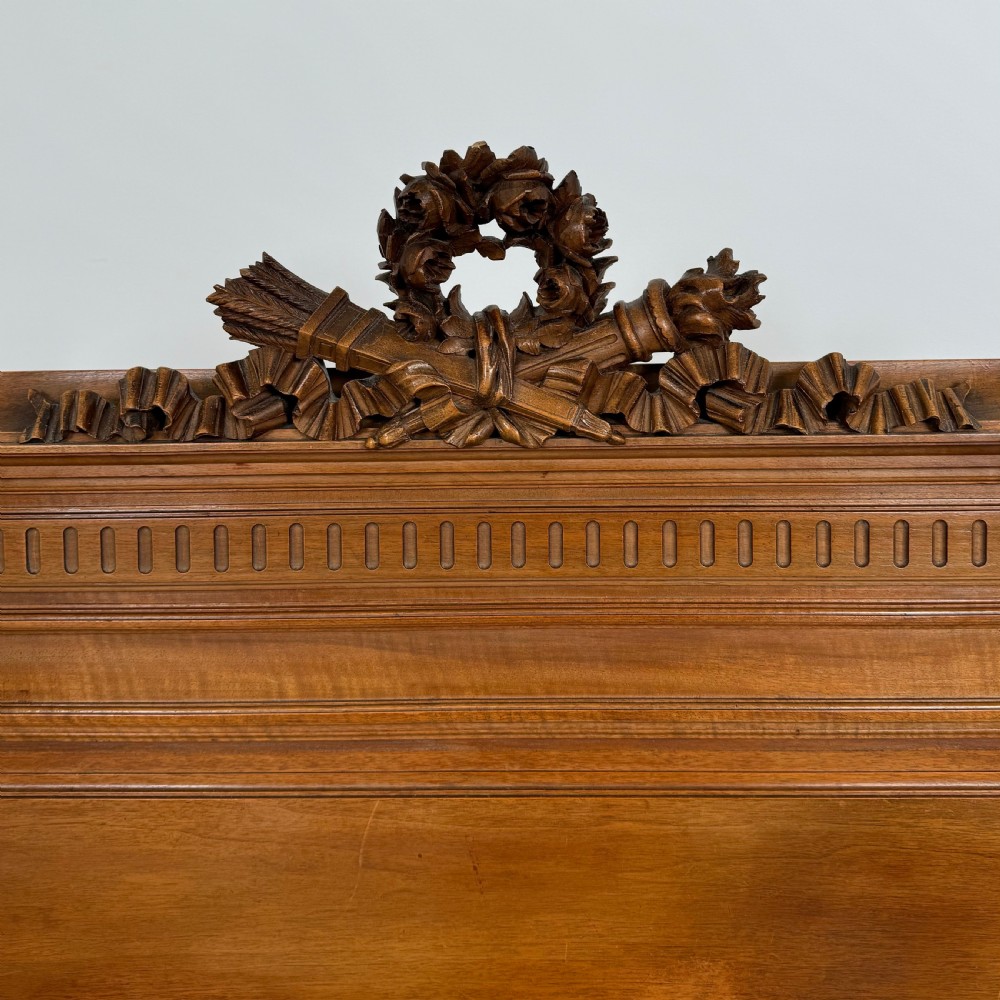 Antique 19th Century French Double Bed In Walnut  View V