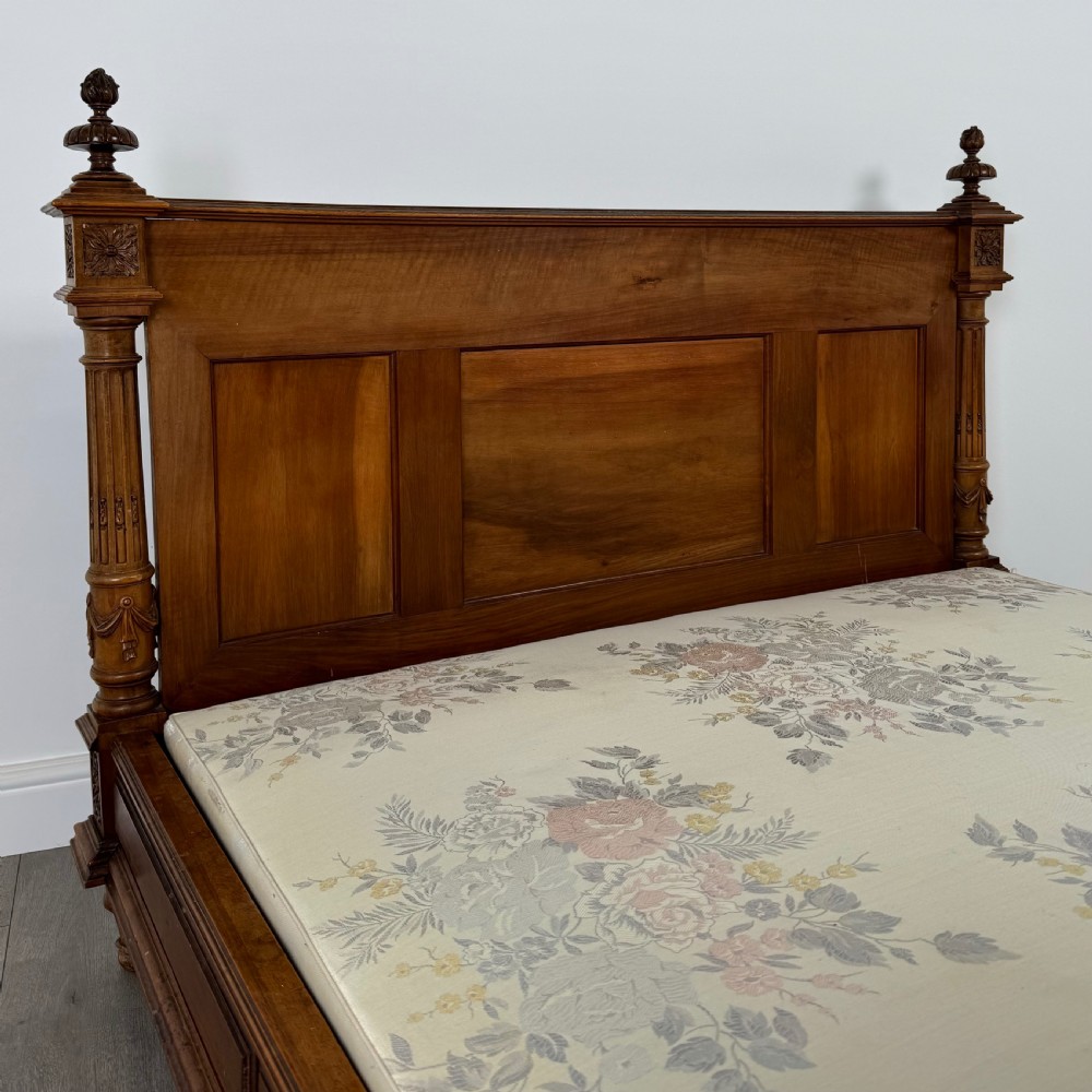 Antique 19th Century French Double Bed In Walnut  View VII