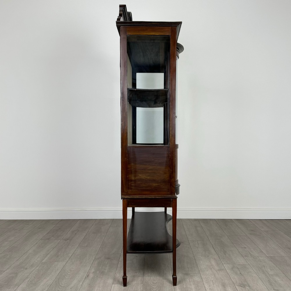  Antique 20th Century Glazed Display Cabinet In Mahogany  View VIII