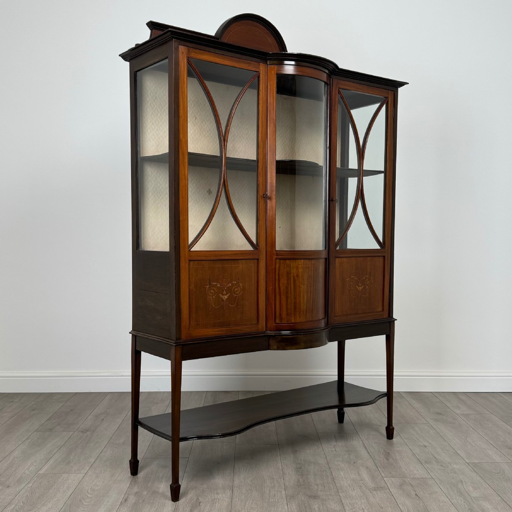  Antique 20th Century Glazed Display Cabinet In Mahogany  View IX