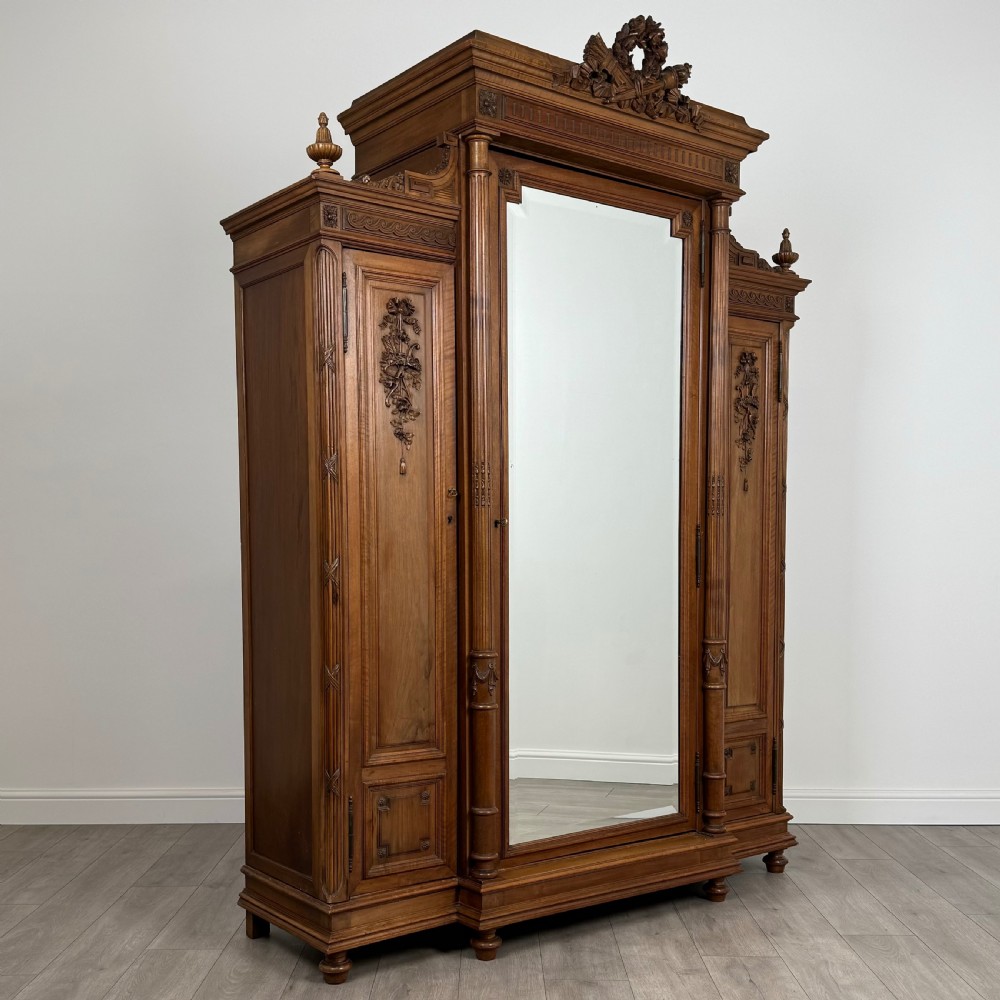 Antique 19th Century Fine Quality French Armoire In Walnut  View IX