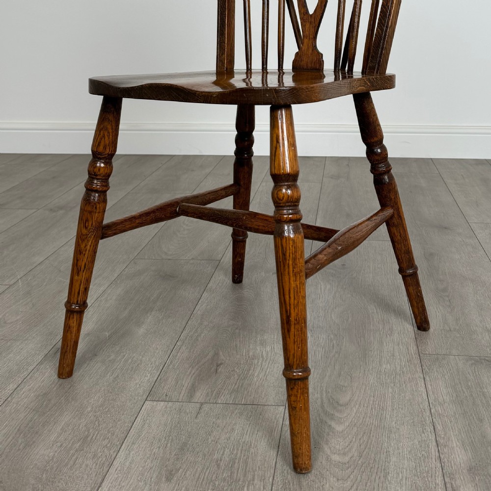 Antique 20th Century Set Of 6 Oak Wheelback Dining Chair’s  View VIII