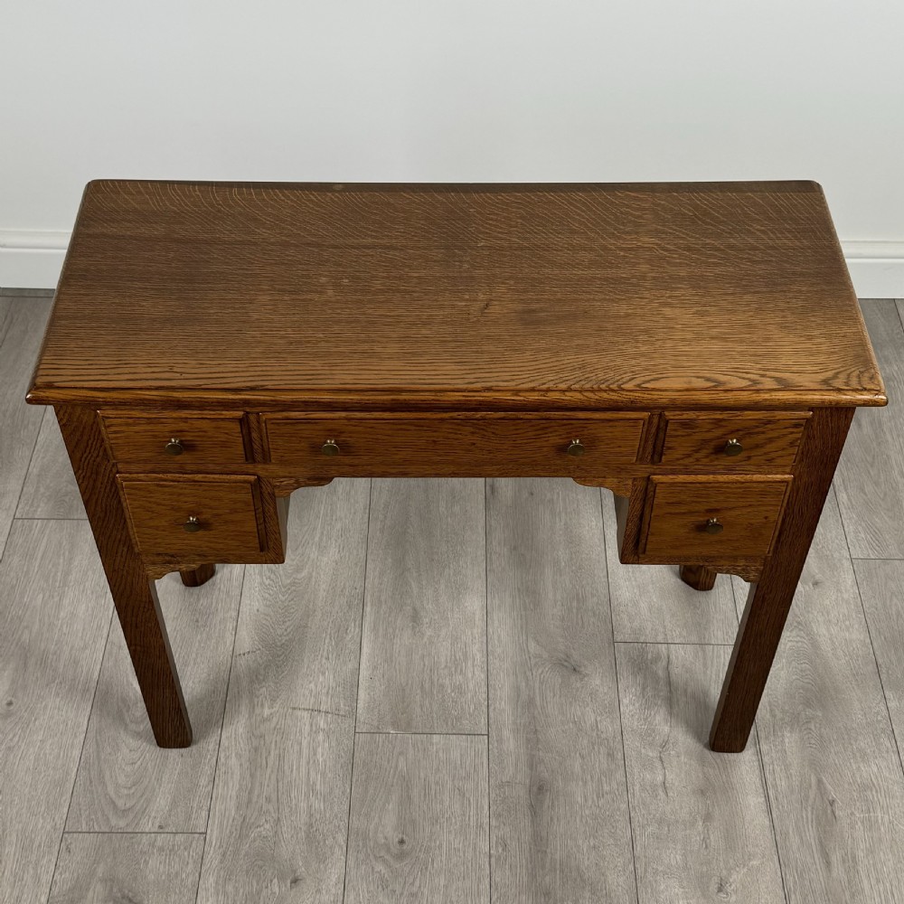 Antique 20th Century Small Oak Desk Of Good Quality  View IX
