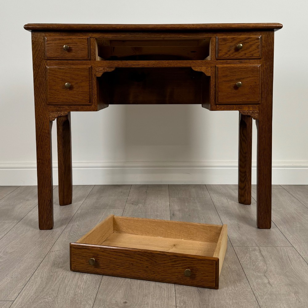 Antique 20th Century Small Oak Desk Of Good Quality  View X