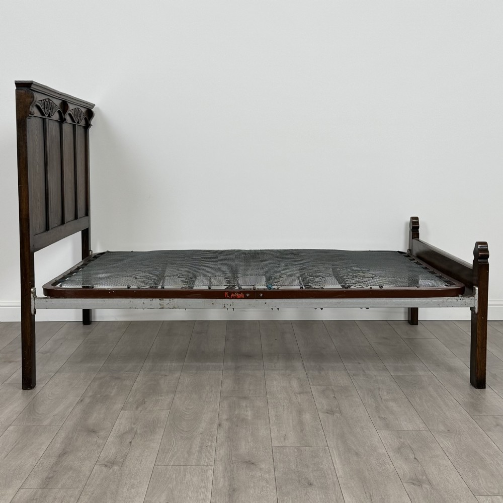  Antique 20th Century Good Quality Double Bed In Oak  View IV