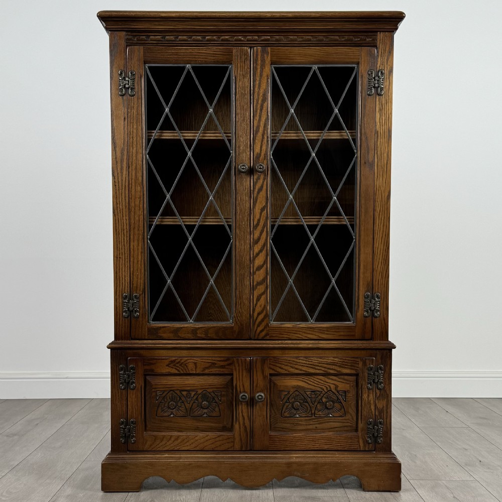 Antique 20th Century Old Charm Display Cabinet In Oak 