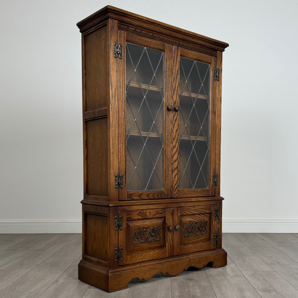 Antique 20th Century Old Charm Display Cabinet In Oak  View IX