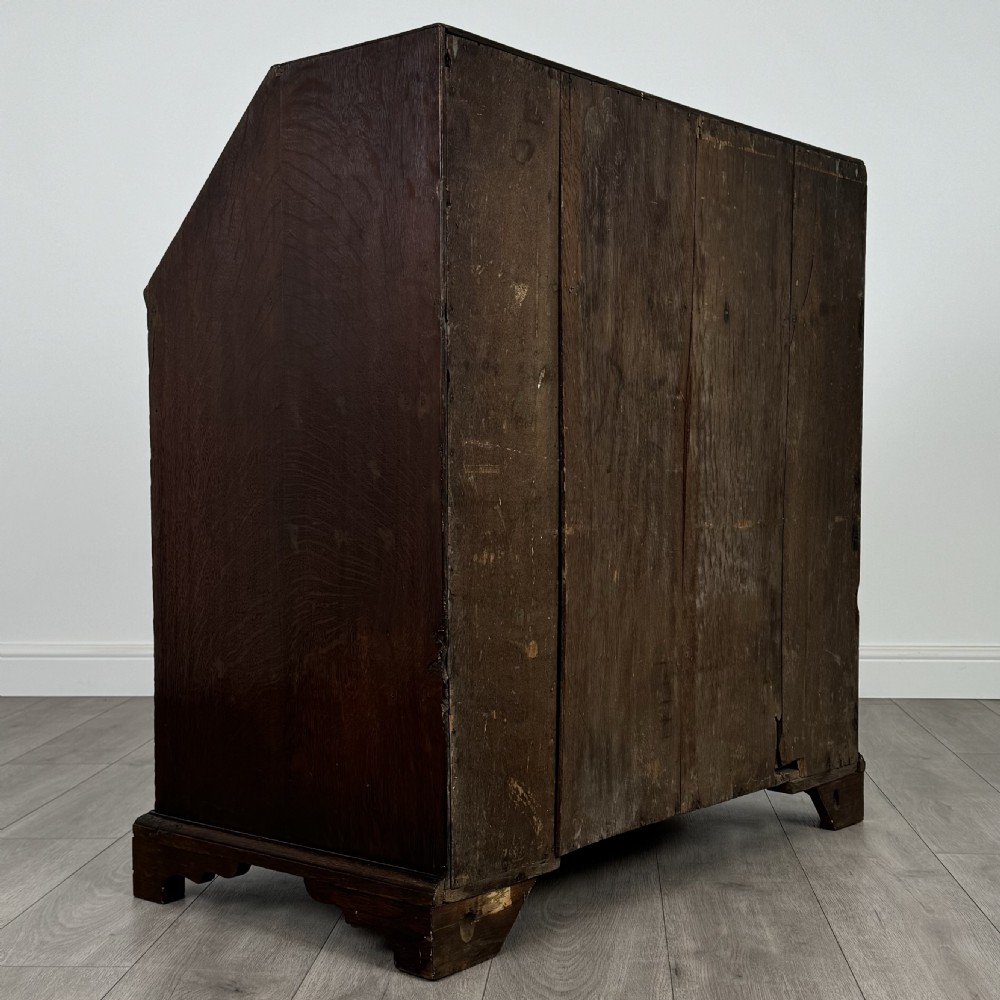  Antique 18th Century Fine Quality Bureau In Oak  View XIII