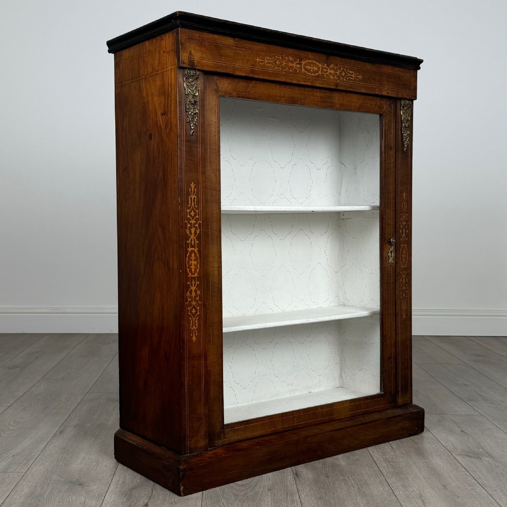 Antique 19th Century Inlaid Pier Cabinet In Walnut  View IX