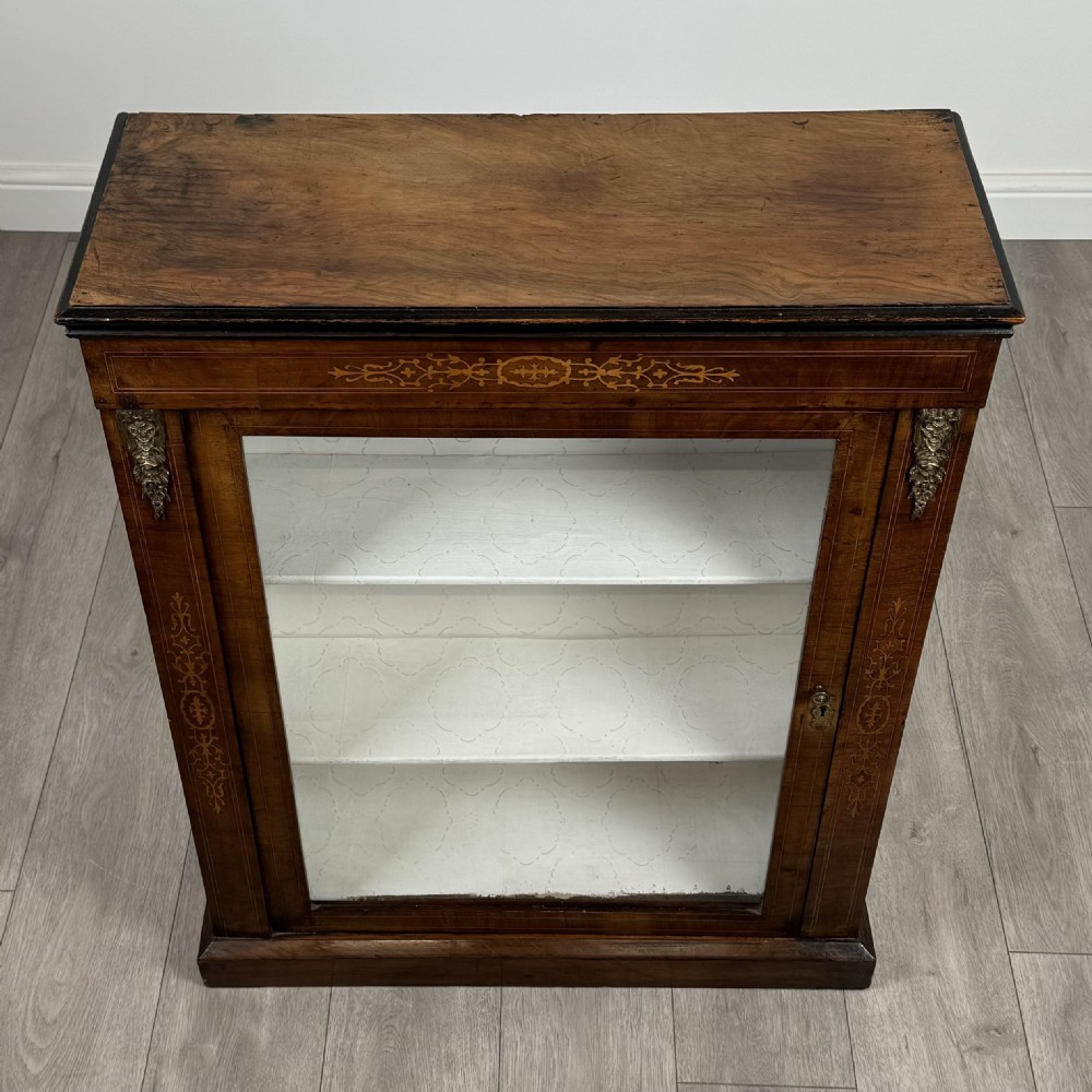 Antique 19th Century Inlaid Pier Cabinet In Walnut  View X