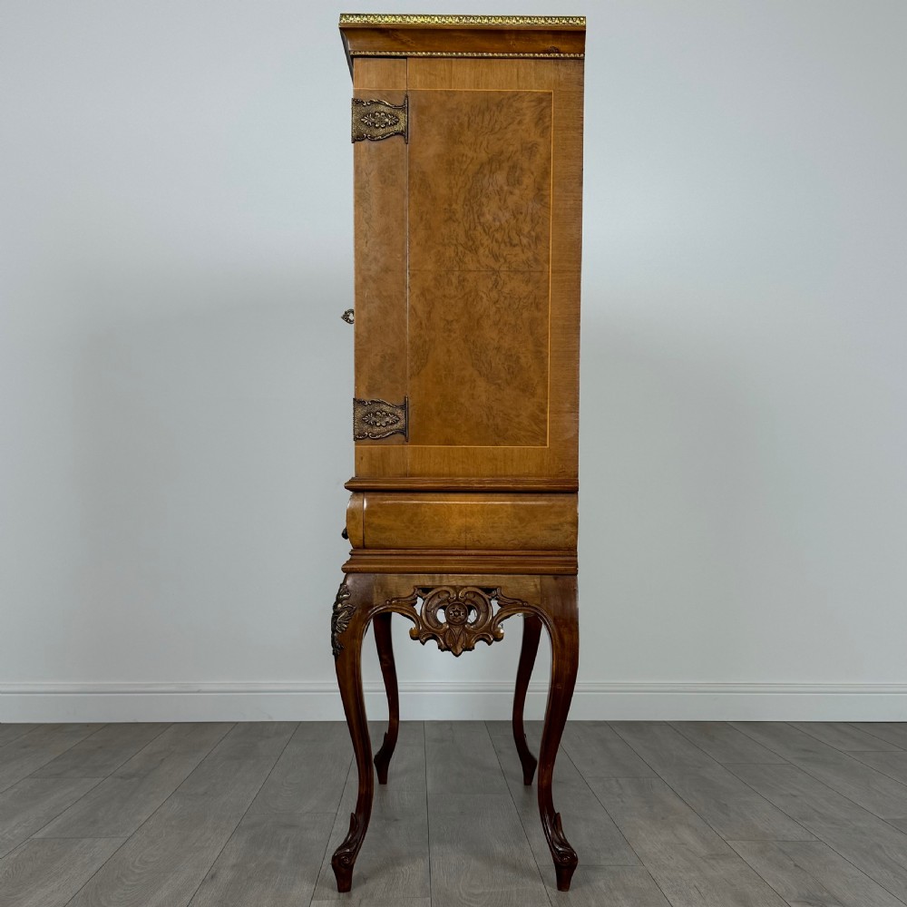 Antique 20th Century Fine Quality Burr Walnut Drinks Cabinet  View IV