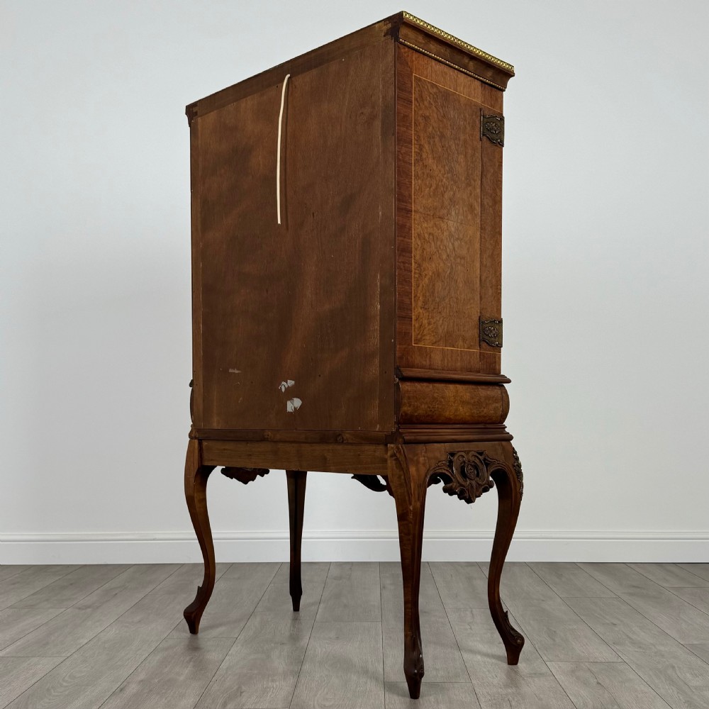 Antique 20th Century Fine Quality Burr Walnut Drinks Cabinet  View VII