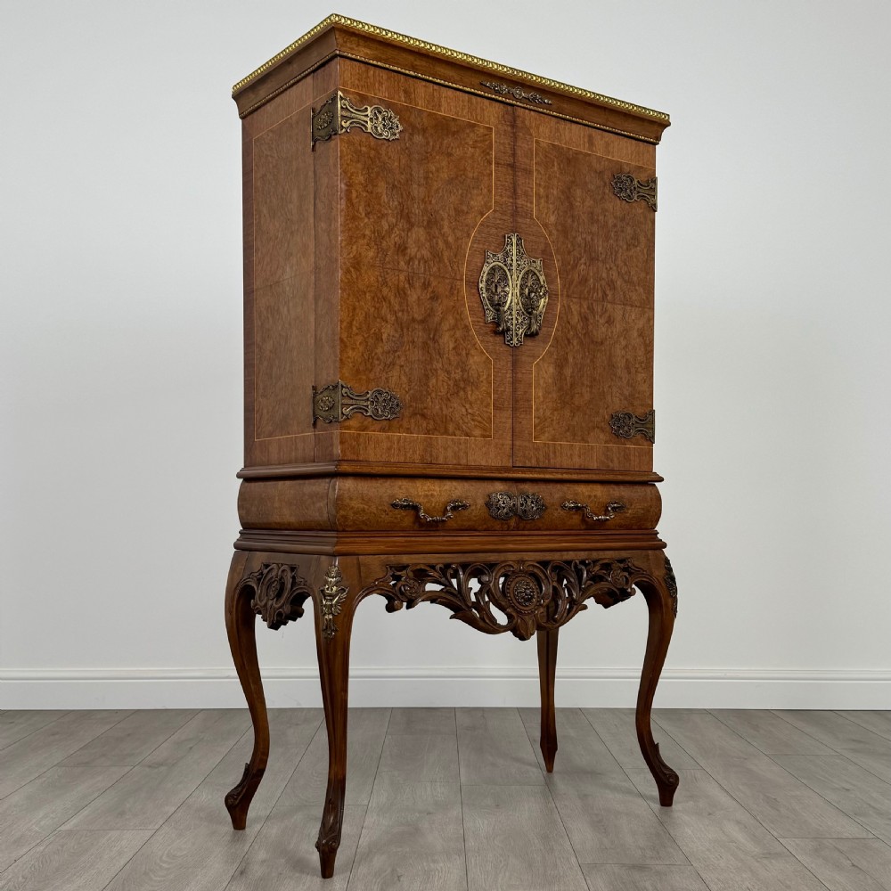 Antique 20th Century Fine Quality Burr Walnut Drinks Cabinet  View IX