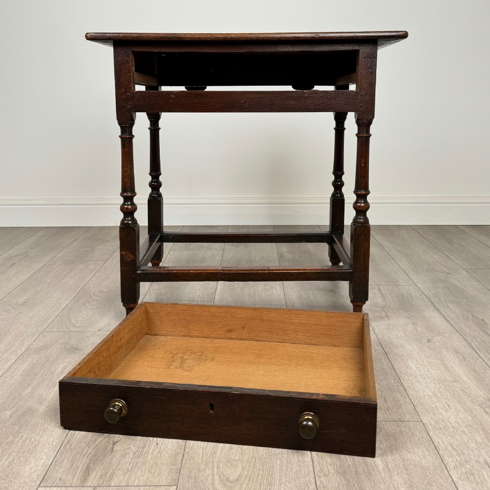 Antique 18th Century Small Oak Side Table  View X