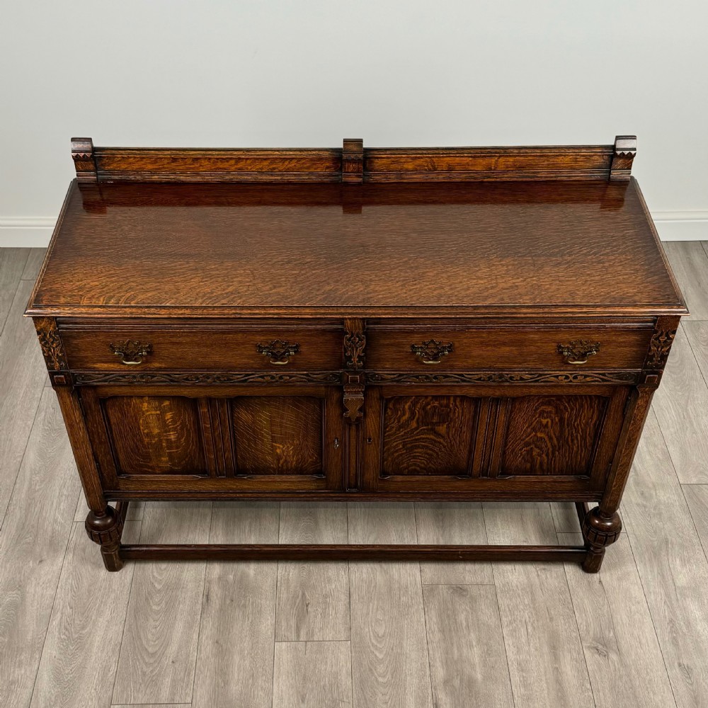 Antique 20th Century Fine Quality Sideboard In Oak  View X