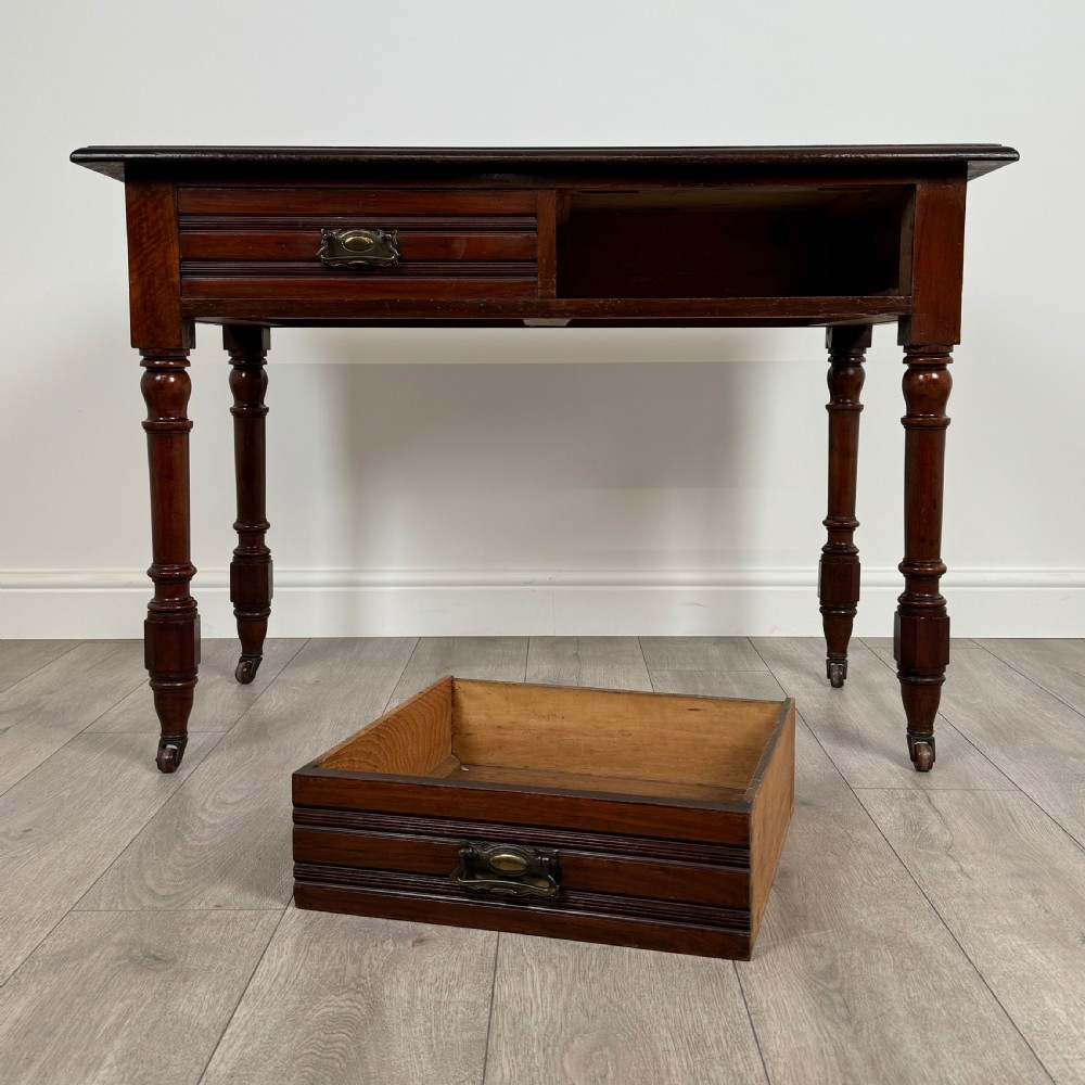 Antique 20th Century Writing Table In Mahogany  View X