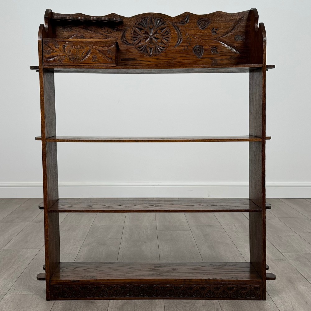  Antique 20th Century Small Art Nouveau Style Bookcase In Oak 