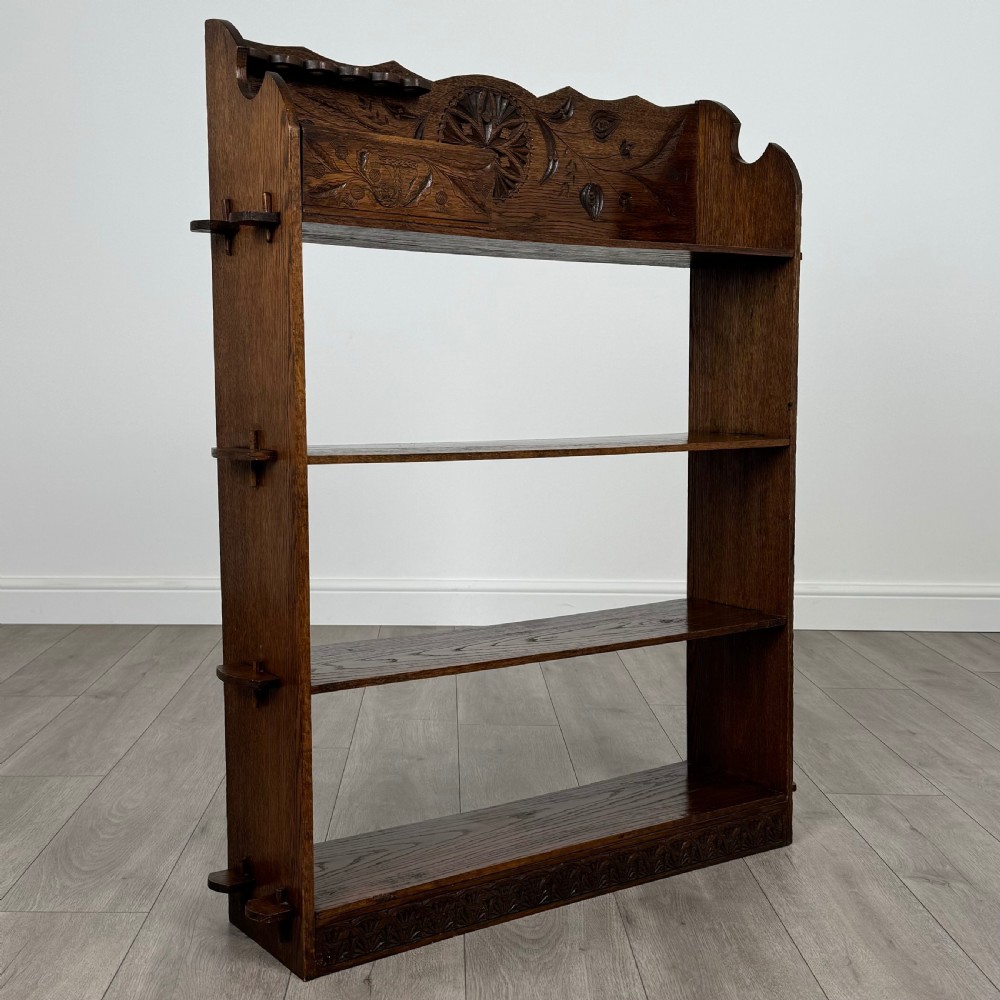  Antique 20th Century Small Art Nouveau Style Bookcase In Oak  View VIII